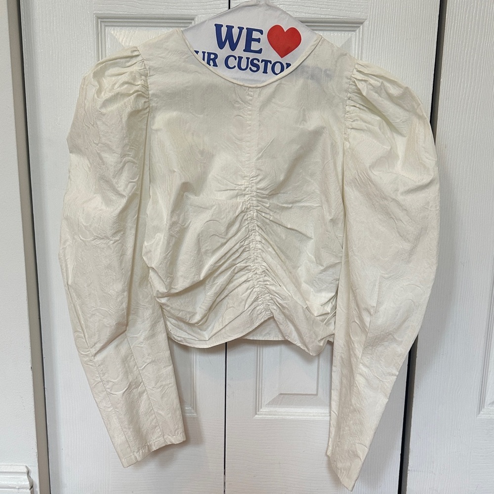 Zara Cream Ruched Blouse